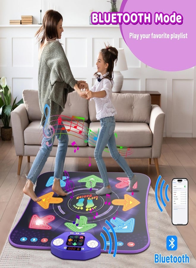TooLion Dance Mat Toys for 3-12 Year Old Girls Boys, Dance Pad with Light Up 8-Buttons & Bluetooth, Music Dance Game with 7 Game Modes, Christmas Birthday Gifts for 3 4 5 6 7 8 9 10+ Year Old Girls Boys - Image 3